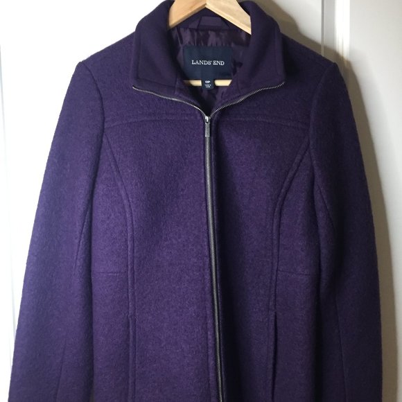 Timeless Purple Zip Up Wool Jacket/Coat - with pockets! - Picture 3 of 3